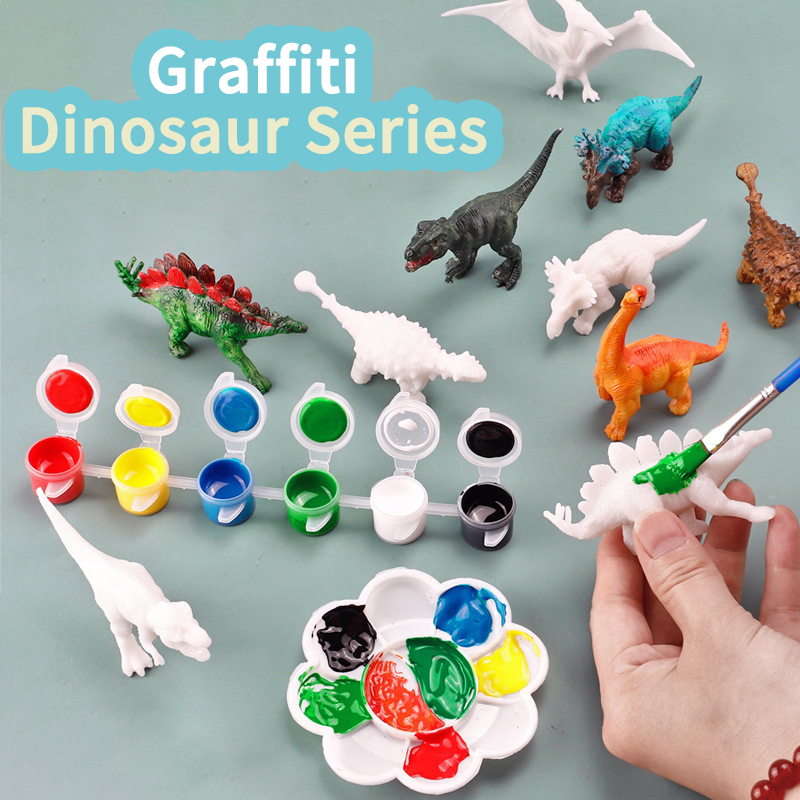 6pcs/8pcs, DIY Coloring Dinosa - Puzzle Blank White review and price