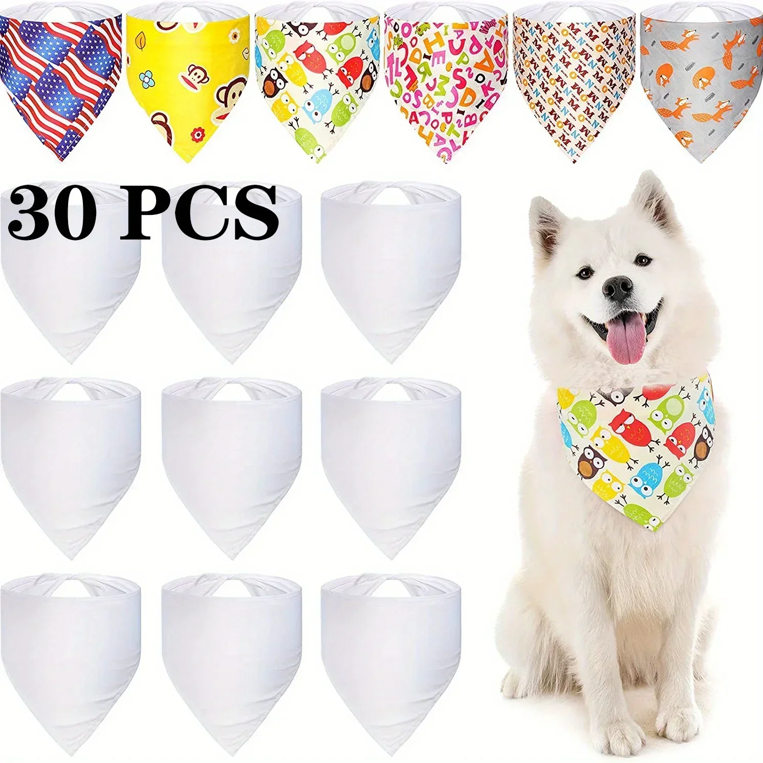 30pcs White Polyester Blank Do - Bandana Blank White review and price