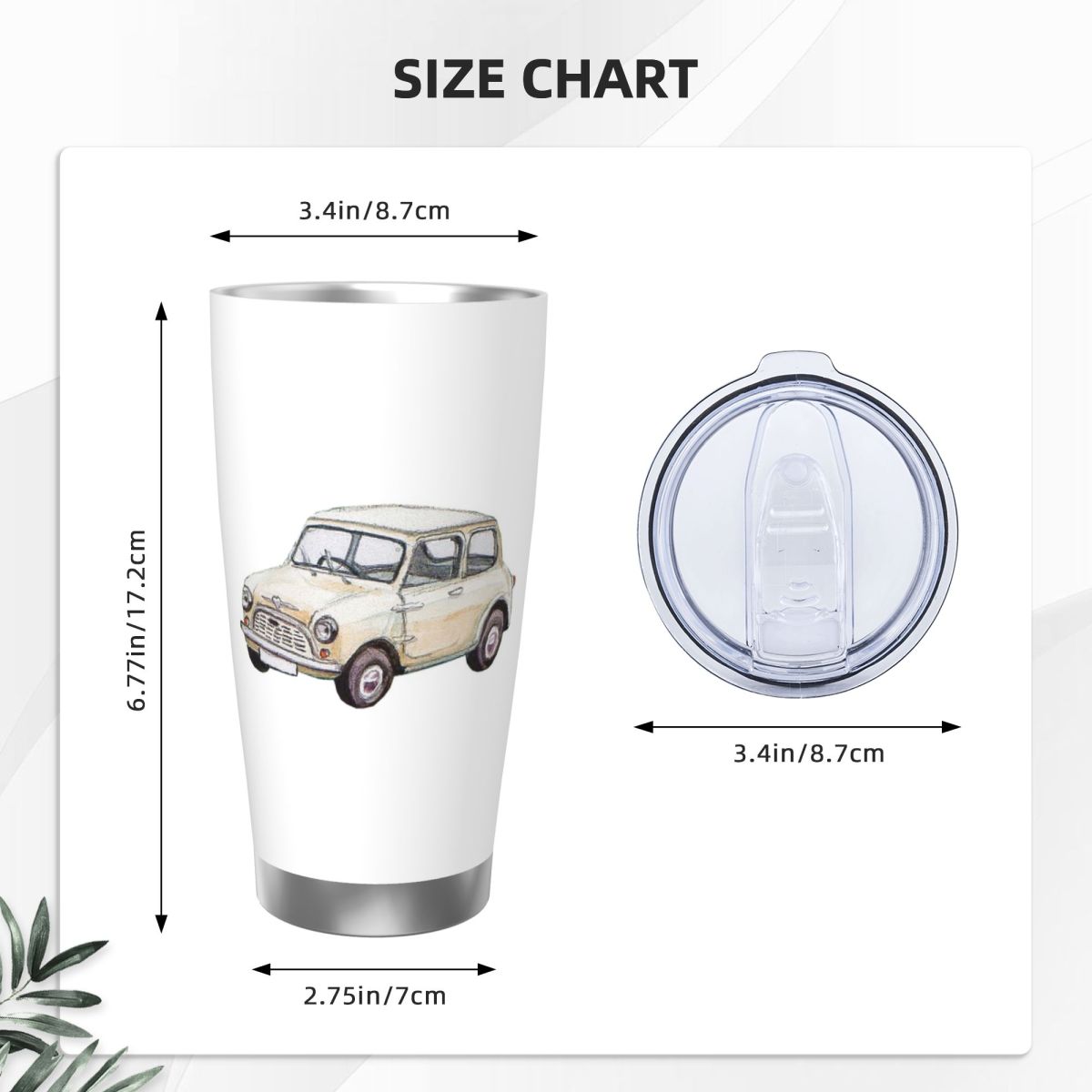 Classic White Mini Cooper In W - Tumbler 20Oz White review and price