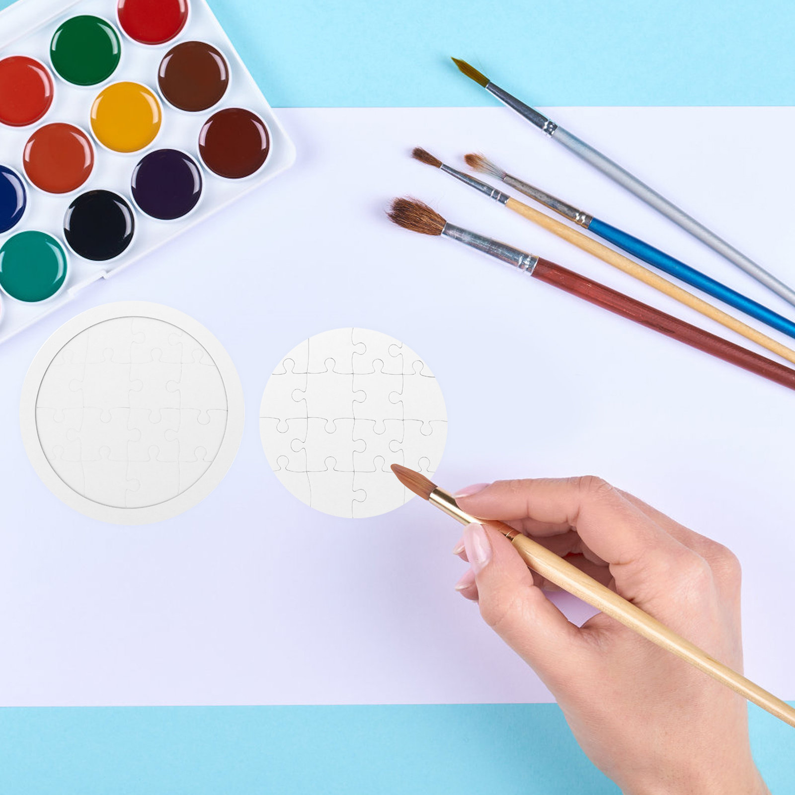 4 Sets Puzzle Blank Coloring P - Puzzle Blank White review and price