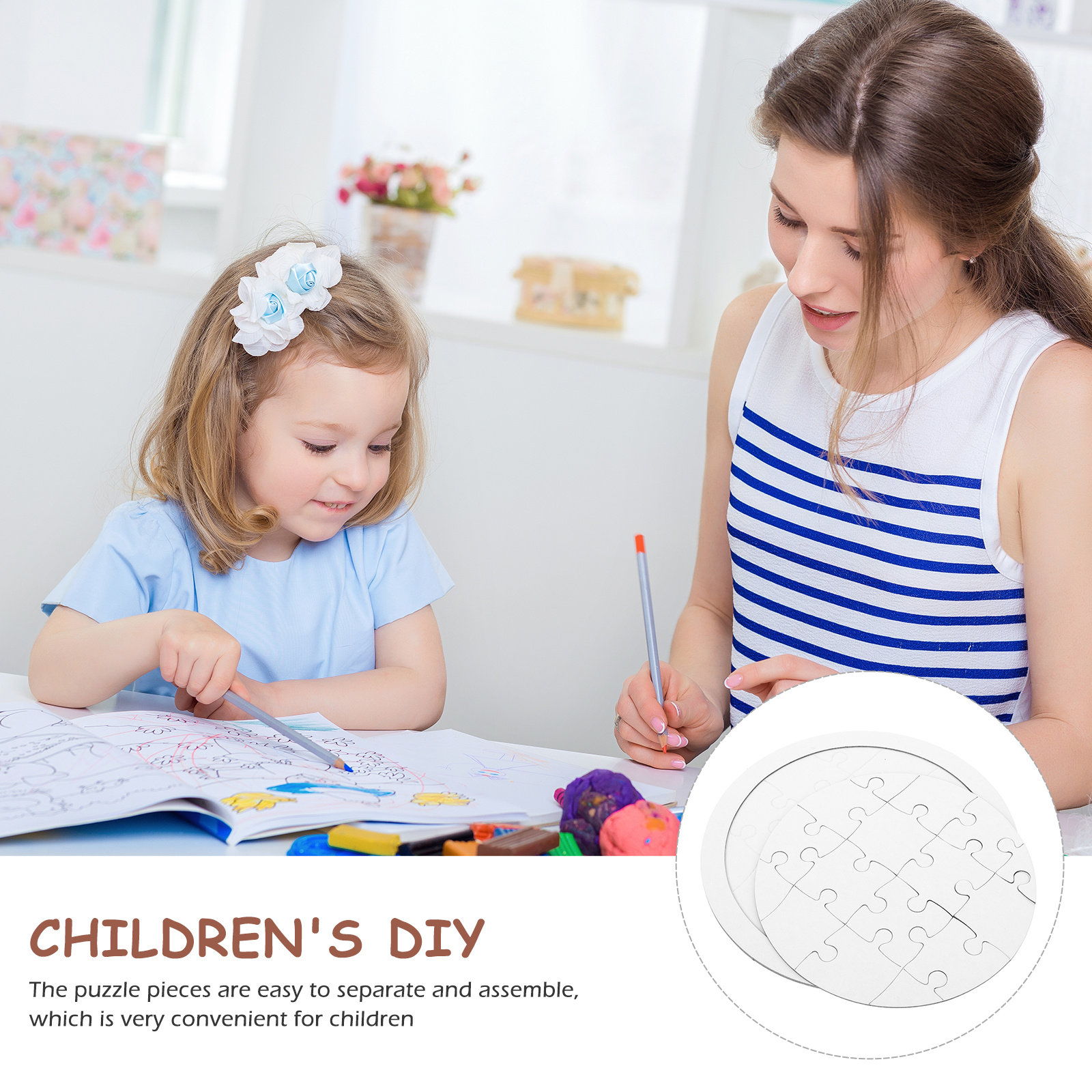 4 Sets Puzzle Blank Coloring P - Puzzle Blank White review and price