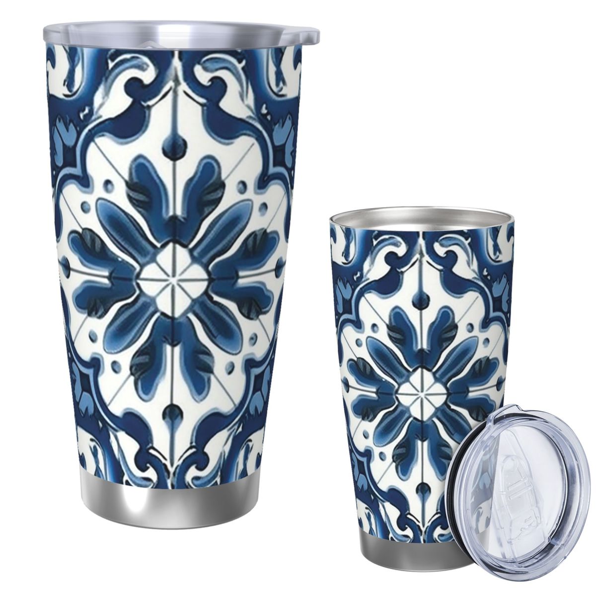 Blue And White Majolica Patter - Tumbler 20Oz White review and price
