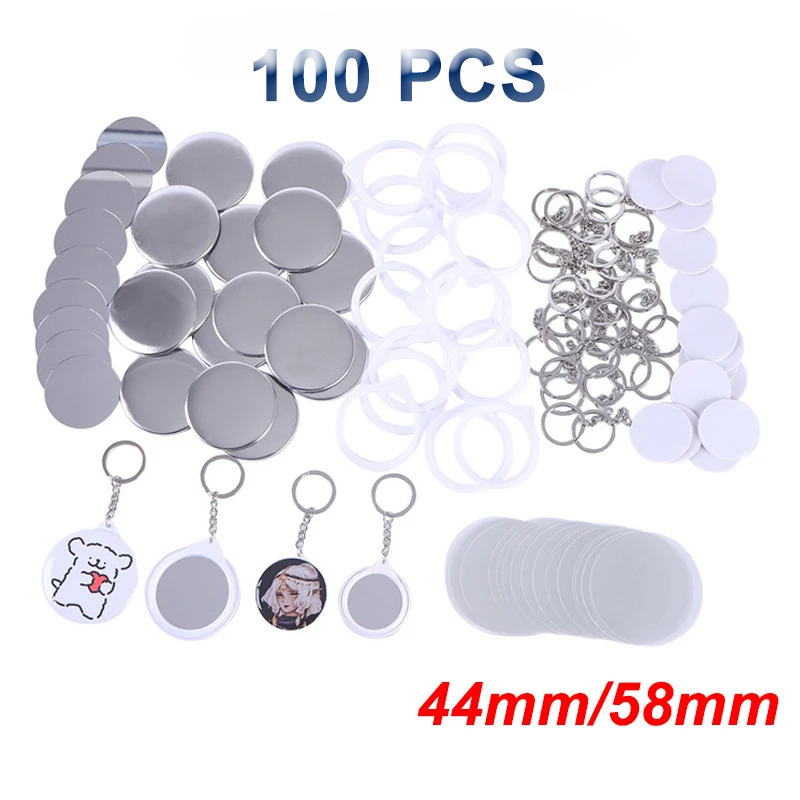 New 100PCS Key Ring Mirror Bla - Button Badge Blank review and price