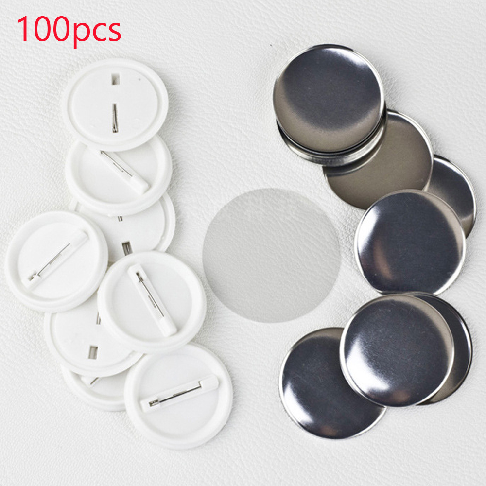 100Pcs/set Plastic Blank Badge - Button Badge Blank review and price
